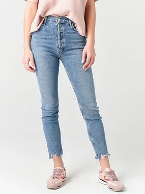 AGOLDE Nico Hi Rise Slim Fit Jeans Size 30 Ankle Cropped Distressed